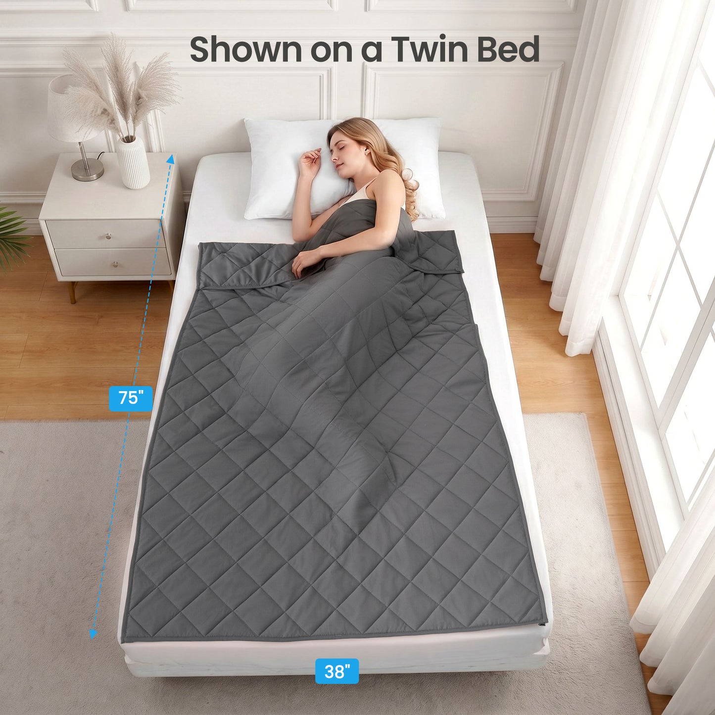 MARNUR Weighted Blanket for Adults 12lbs, 48" x 72" Twin Size Heavy Blanket, Cooling & Breathable with Premium Glass Beads, Soft Cozy Weighted Blanket for Sleep, Machine Washable
