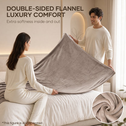 MARNUR Electric Blanket 72" x 84" Full Size Heated Blanket, 6 Heating Levels, 10 Hours Timer - Linen