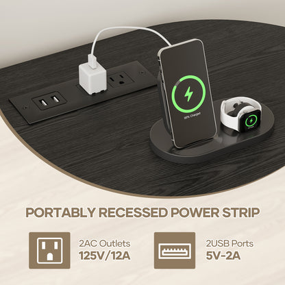 MARNUR 55" TV Stand for 60" TV, Wood Entertainment Center with Storage and Shelves, 2 Sliding Tambour Doors, Mid-Century Modern, Black