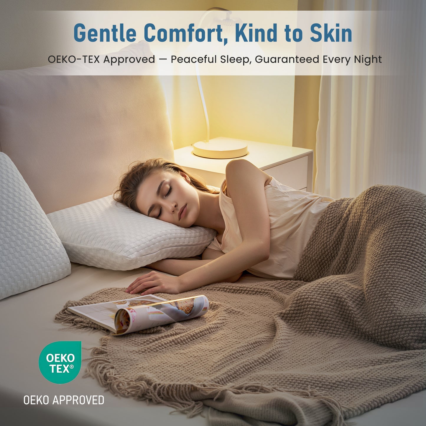 MARNUR Adjustable Memory Foam Pillow for Bed, Cooling Pillow with Extra Height Pad, Dual-Sided Pillowcase for Side, Back & Stomach Sleepers, 27.5" x 15.7"