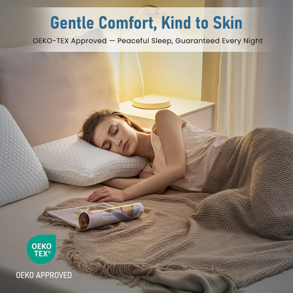 MARNUR Adjustable Memory Foam Pillow for Bed, Cooling Pillow with Extra Height Pad, Dual-Sided Pillowcase for Side, Back & Stomach Sleepers, 27.5" x 15.7"