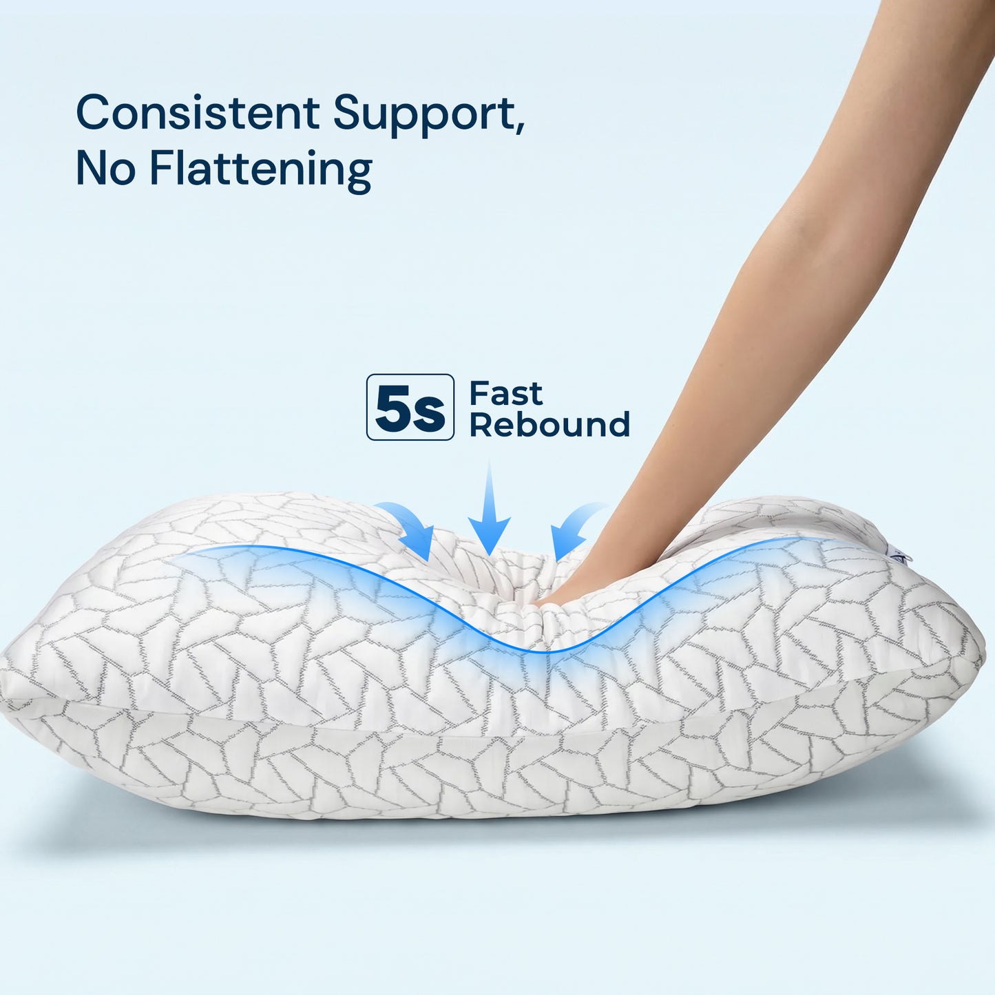 MARNUR Cooling Shredded Memory Foam Pillow Queen Set of 2, Adjustable Bamboo Shredded Pillow for Side, Back & Hot Sleepers