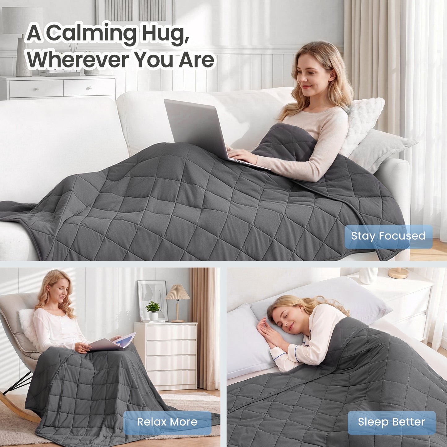 MARNUR Weighted Blanket for Adults 12lbs, 48" x 72" Twin Size Heavy Blanket, Cooling & Breathable with Premium Glass Beads, Soft Cozy Weighted Blanket for Sleep, Machine Washable