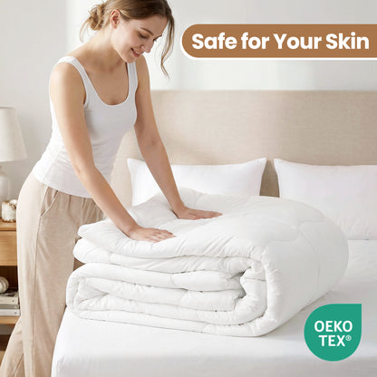 MARNUR Luxury Comforter Duvet Insert Twin Size, 300GSM All Season Down Alternative, Hotel Cooling Quilted Comforters with 8 Tabs, Machine Washable 64" x 88"