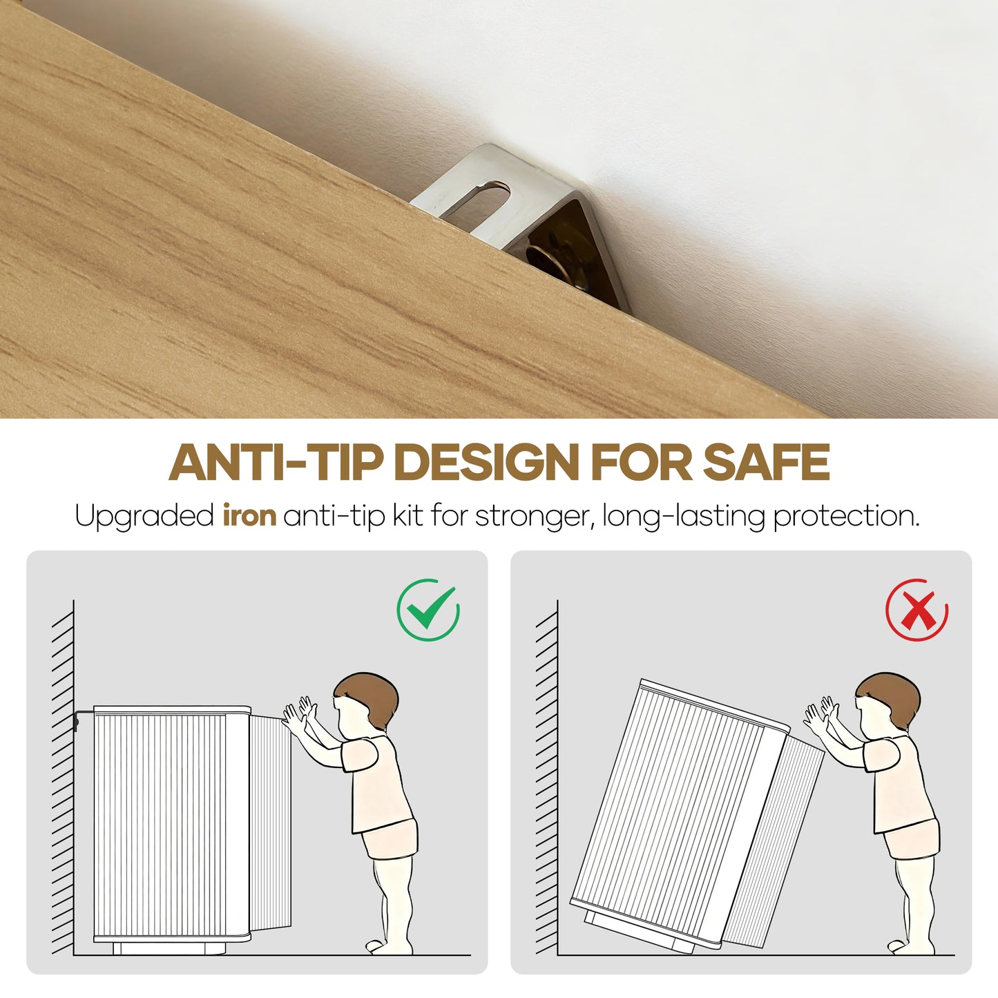 MARNUR Fluted TV Stand for TVs up to 65", 55" Modern Media Console with 3-Sided Fluted Design, Push-to-Open Doors for Living Room, Oak