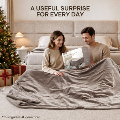 MARNUR Electric Blanket 72" x 84" Full Size Heated Blanket, 6 Heating Levels, 10 Hours Timer - Linen