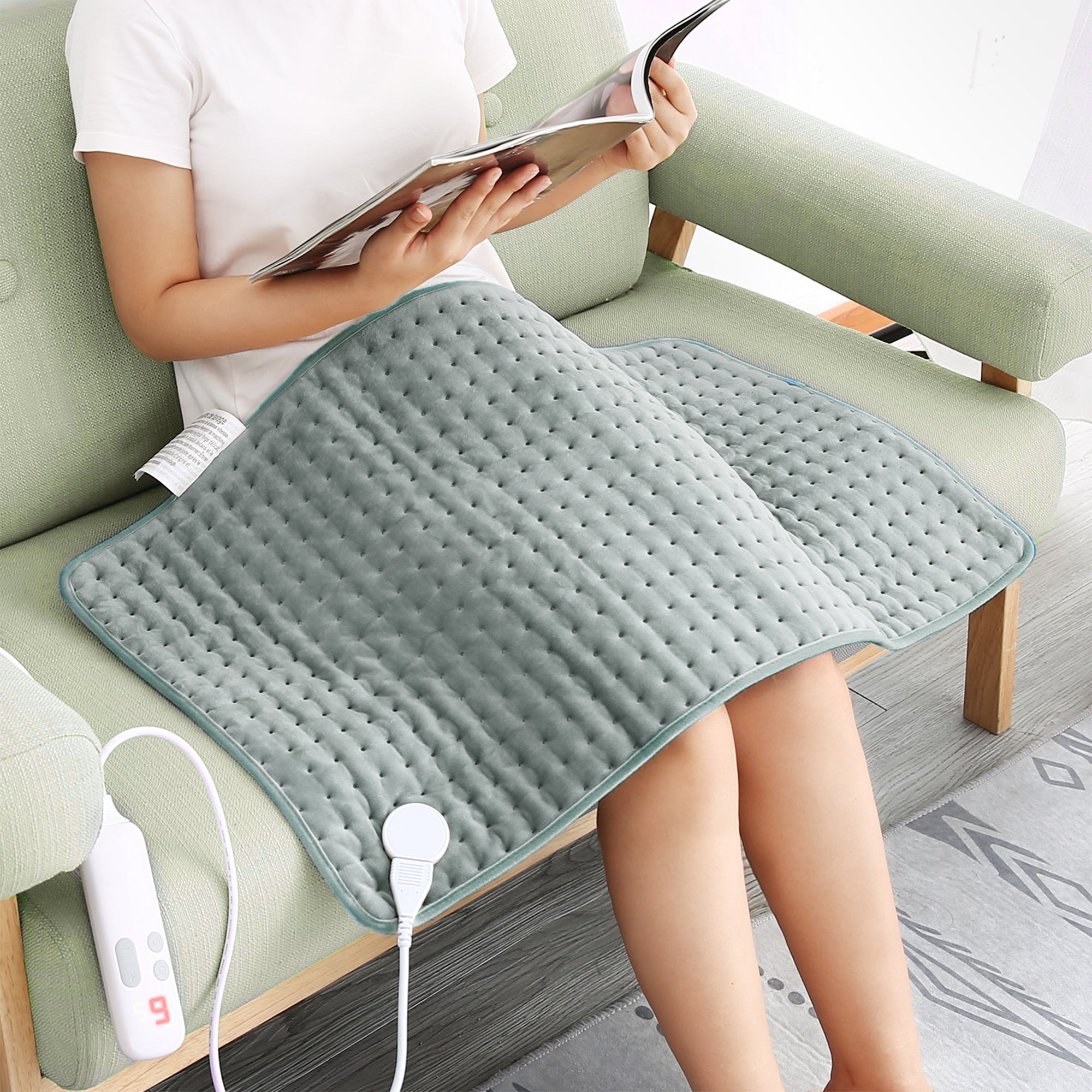 Load image into Gallery viewer, MARNUR Heating Pad for Back Pain, 18&#39;&#39;x33&#39;&#39; XXL Size with 6 Heat Settings, Auto Shut-off - Gray
