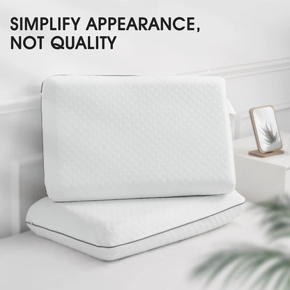 MARNUR Gel Memory Foam Pillow, Standard Size Breathable Cooling Bed Pillow, 2-Pack, for All Age Group
