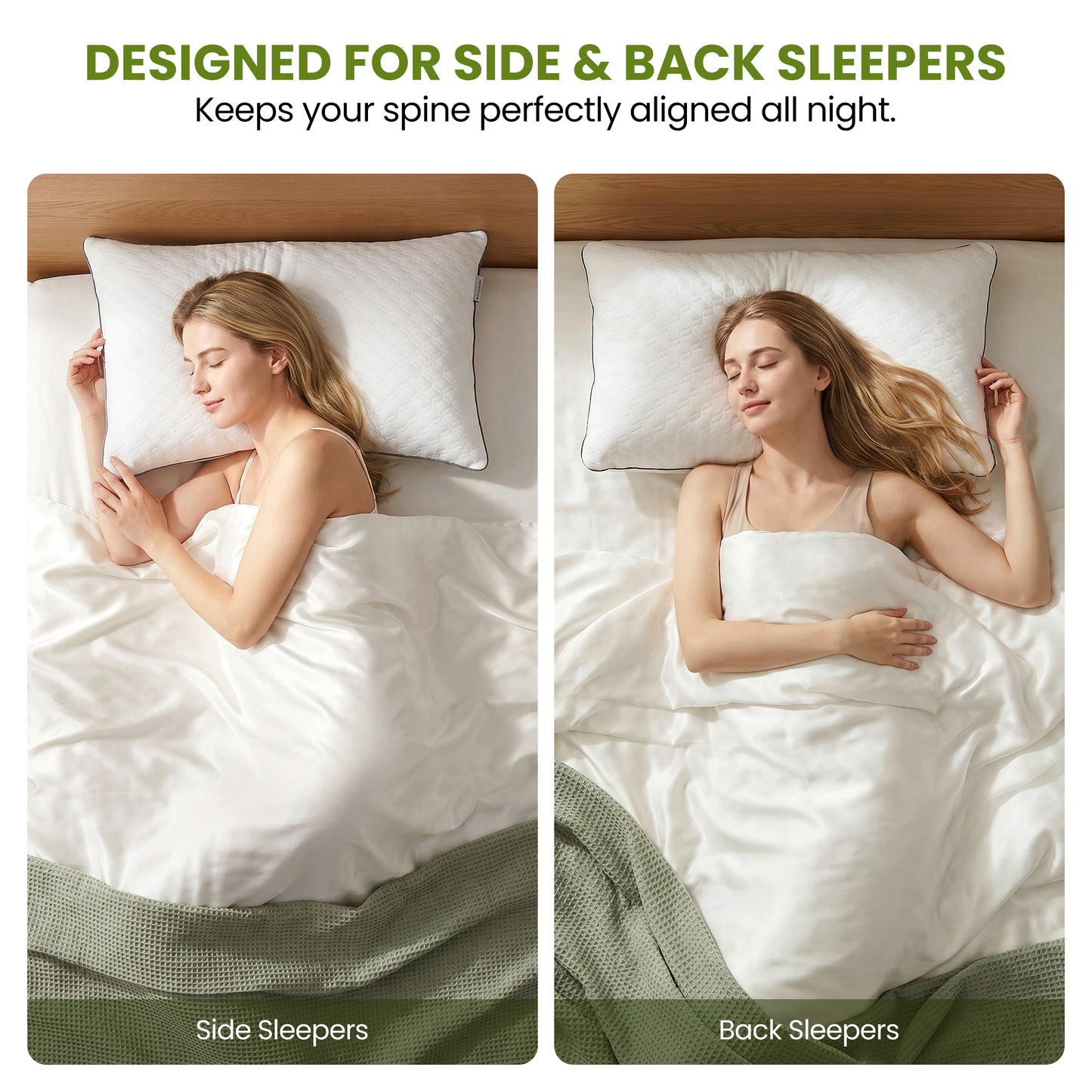 MARNUR Bed Pillows 2 Pack, King Size Cooling Pillow with Removable Bamboo Cover, Luxury Hotel Collection Down Alternative Pillows for Bed, 19"x34"