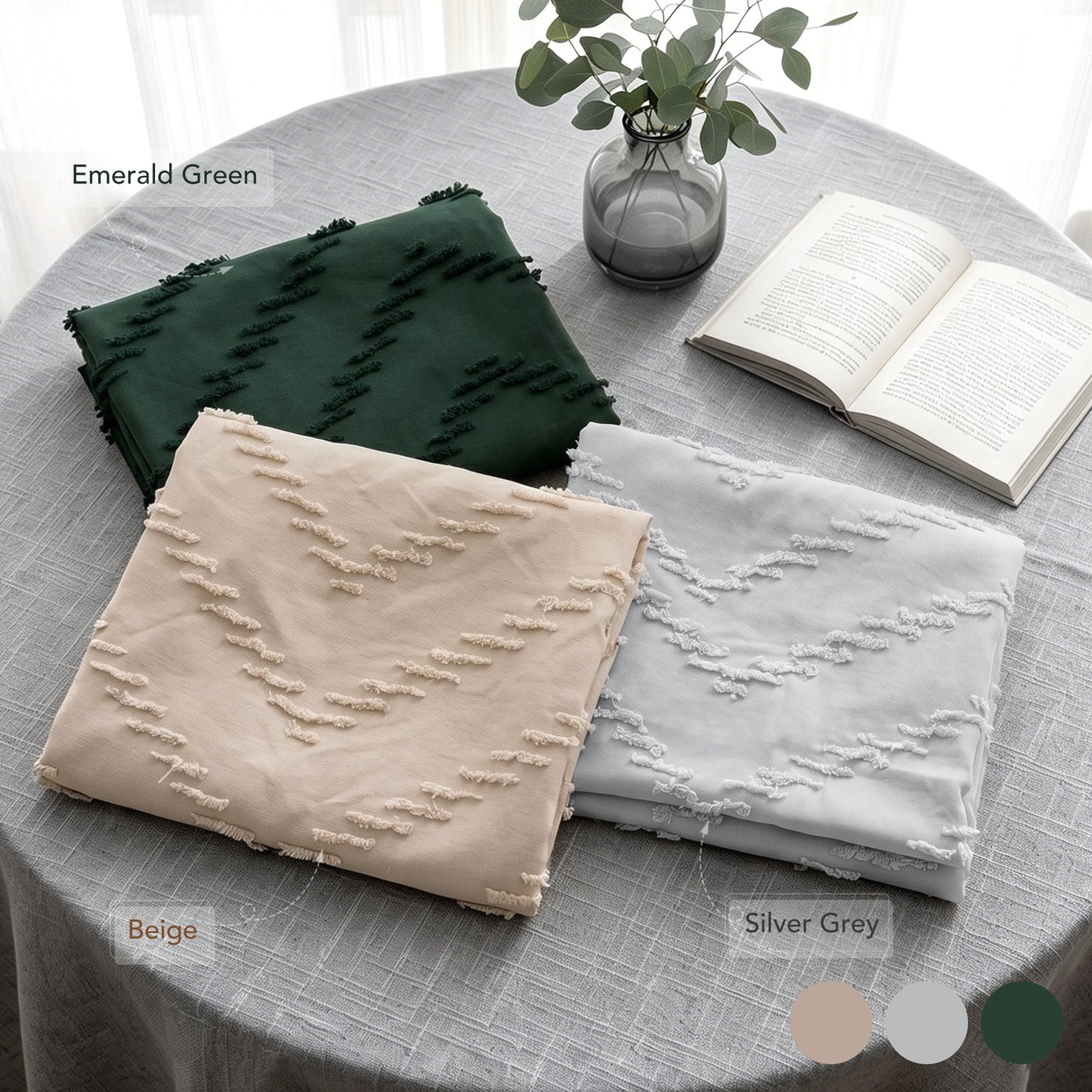 MARNUR Comforter Set Full Size, 7 Pieces Boho Tufted Bed in a Bag Prewashed Cotton-Like Soft Bedding Set with Comforter, Sheets, Pillowcases & Shams, Silver Grey