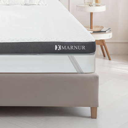 MARNUR 3" Mattress Topper, Gel Memory Foam Mattress Topper with Removable and Washable Cover, No-Slip Design, King Size