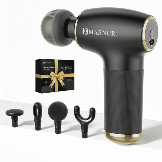 MARNUR Mini Massage Gun with Brushless Motor Portable Handheld Deep Tissue Massager, Light & Palm-Size & Quiet, Black