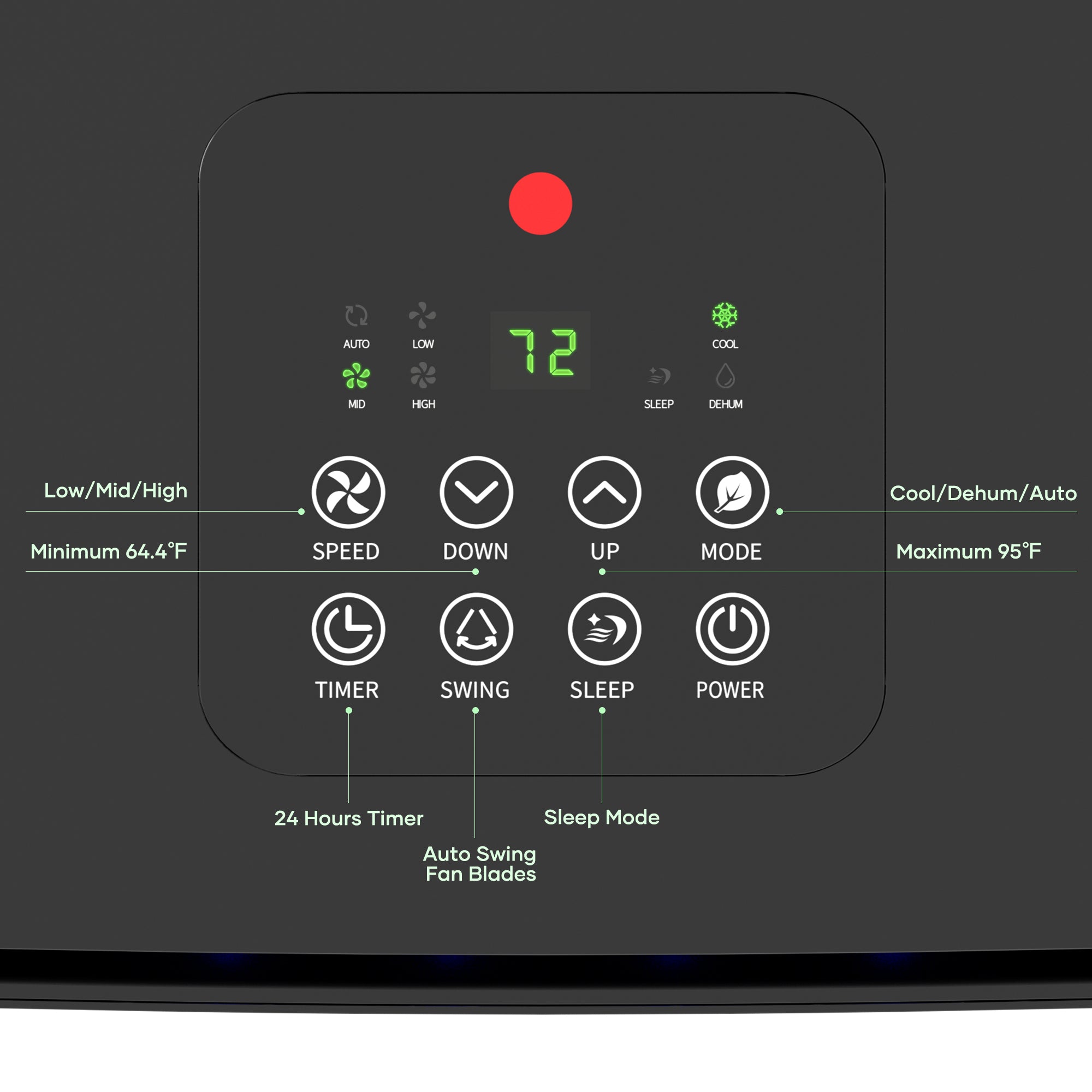 Load image into Gallery viewer, Portable Air Conditioner, 8000 BTU with Cooler, Dehumidifier Cools Rooms up to 200 Sq.ft with Remote Control
