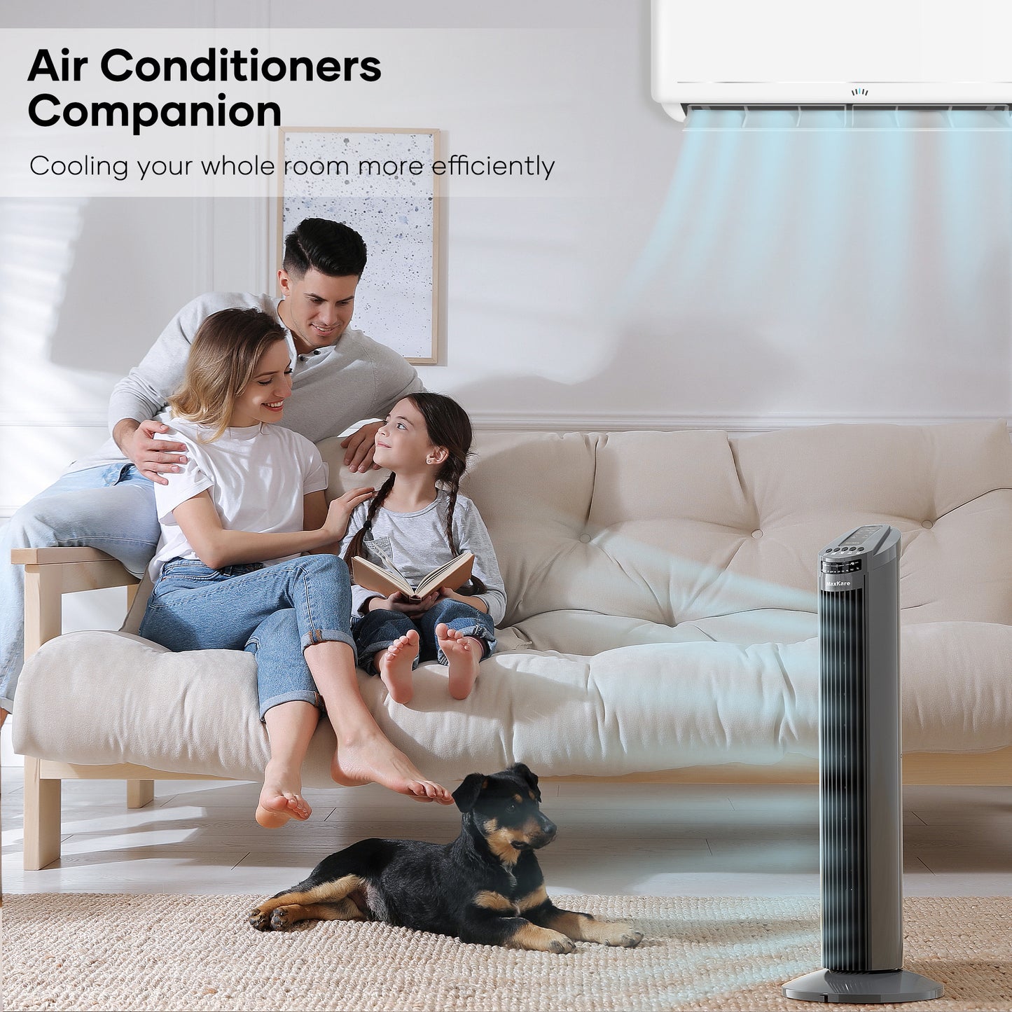Tower Fan 30 in Oscillating Quiet Fan with Remote, 3 Modes & 3 Speeds, 7.5H Timer, 70° Oscillation for Bedroom Home Office