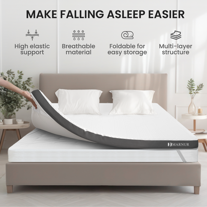 MARNUR 3" Mattress Topper, Gel Memory Foam Mattress Topper with Removable and Washable Cover, No-Slip Design, Twin Size