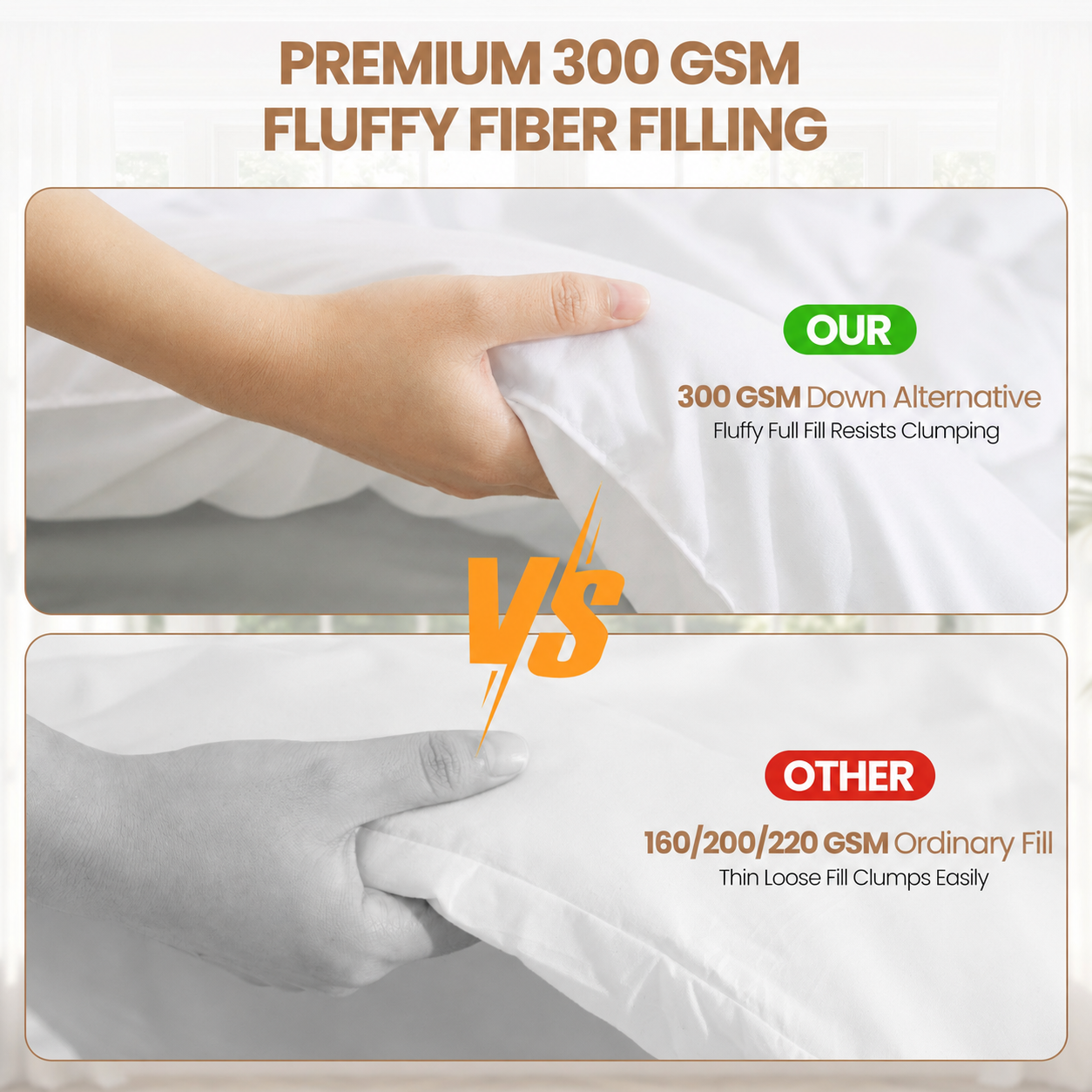 MARNUR Luxury Comforter Duvet Insert Twin Size, 300GSM All Season Down Alternative, Hotel Cooling Quilted Comforters with 8 Tabs, Machine Washable 64" x 88"