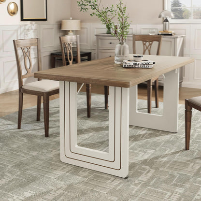 MARNUR 63" Modern Dinner Table for 6 People for Kitchen, Dining Room, Living Room