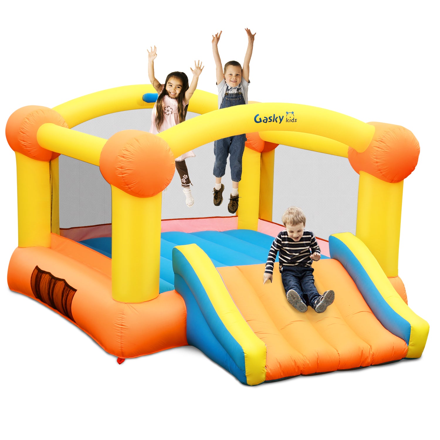 Load image into Gallery viewer, Bounce House Bouncy House Inflatable Bounce House Bouncing House 12x9x5.7FT Large Bouncing Area W Slide,Blower,Basketball Hoop, Repair Patches, Storage Bag for Ages 3-8 Years Kids Outdoor
