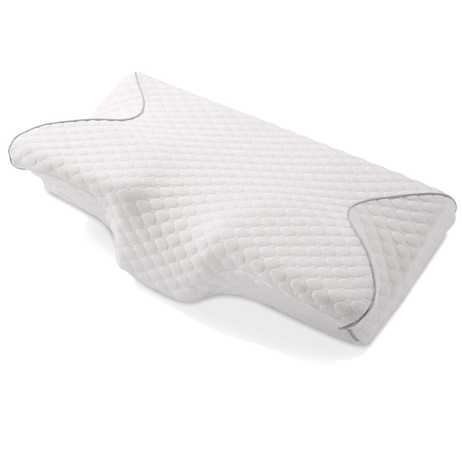 MARNUR Cervical Pillow Memory Foam Orthopedic Pillow for Neck Pain Sleeping  Side & Back & Stomach Sleeper with White Pillowcase 