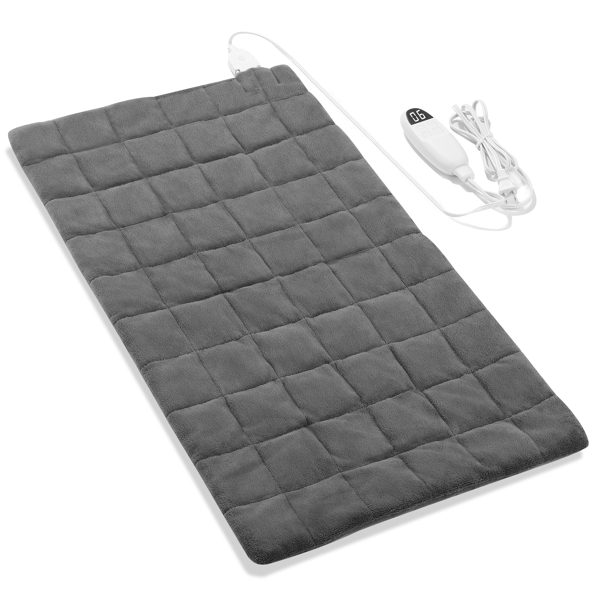 Load image into Gallery viewer, MARNUR 12&quot;x24&quot; Weighted Heating Pad for Back Pain Relief, 2.6lb Extra Weight, 6 Heat Levels, 2H Auto-off, Gray
