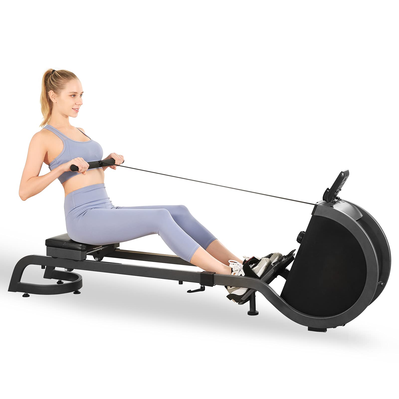 Load image into Gallery viewer, Magnetic Rowing Machine with LCD Display, Double Track Rower Machine 16 Levels Adjustable Resistance for Home Cardio Exercise Training Fitness Equipment, 250 lbs Weight Capacity
