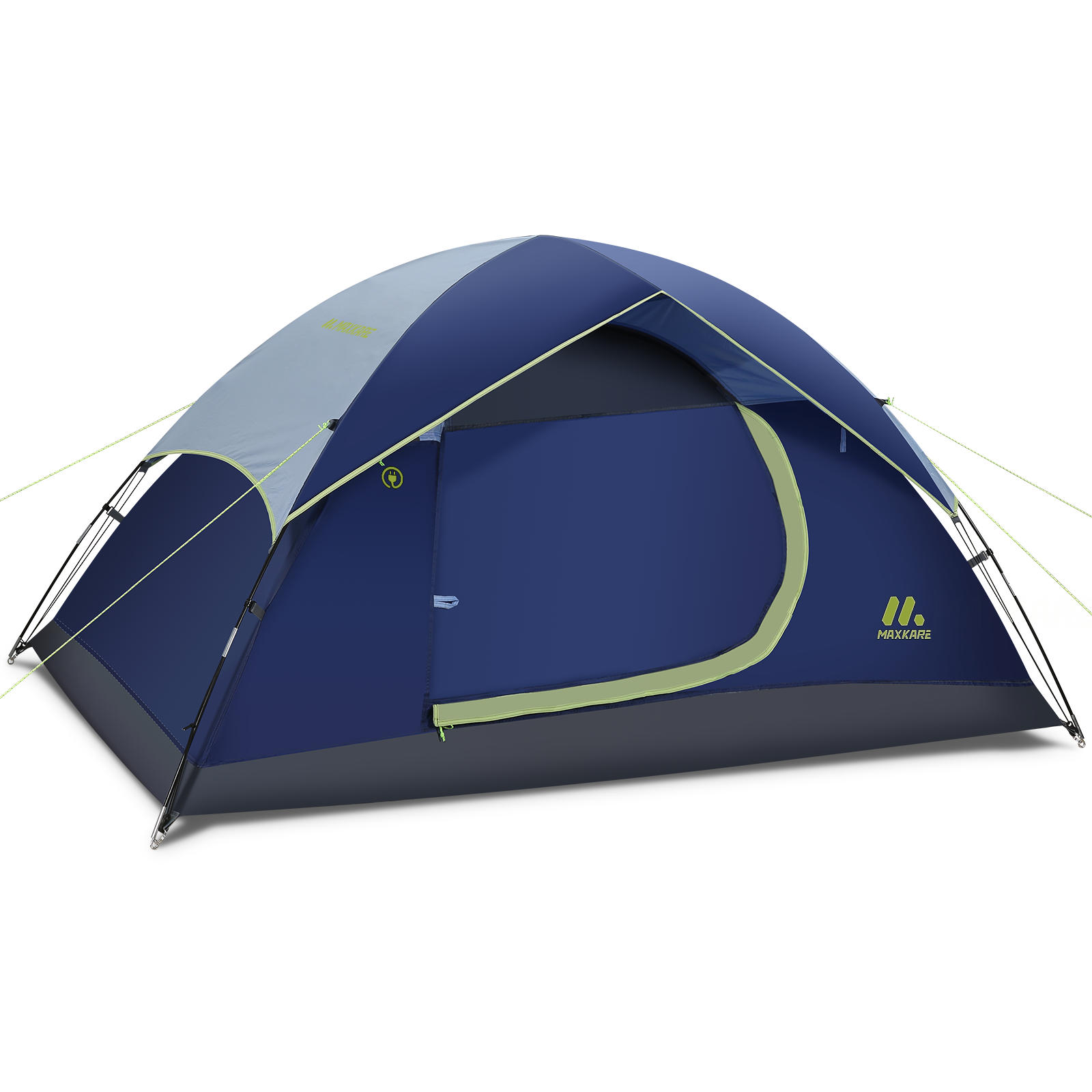 Load image into Gallery viewer, Dome Tent 4 Person Camp Tent with Rainfly, 2 Zippered Windows, Easy Set-up, Waterproof for Camping, Backpacking &amp; Hiking, Fishing Outdoor - Blue
