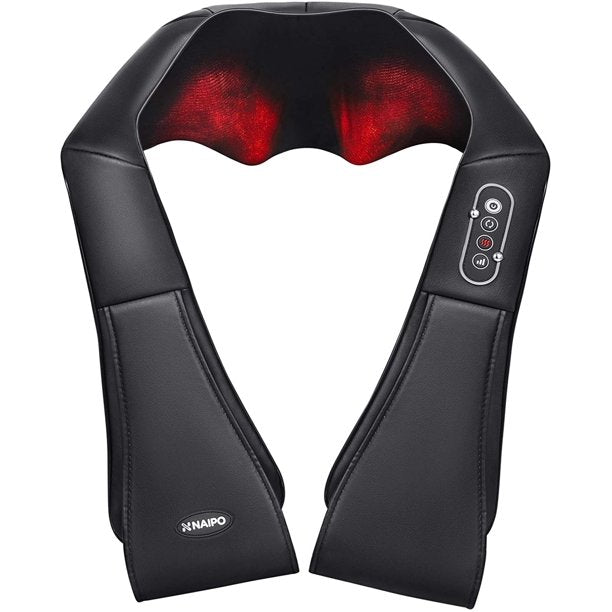 Load image into Gallery viewer, MARNUR Neck and Shoulder Massager, 3D Deep Tissue Kneading Shiatsu Massager with Heat, Black
