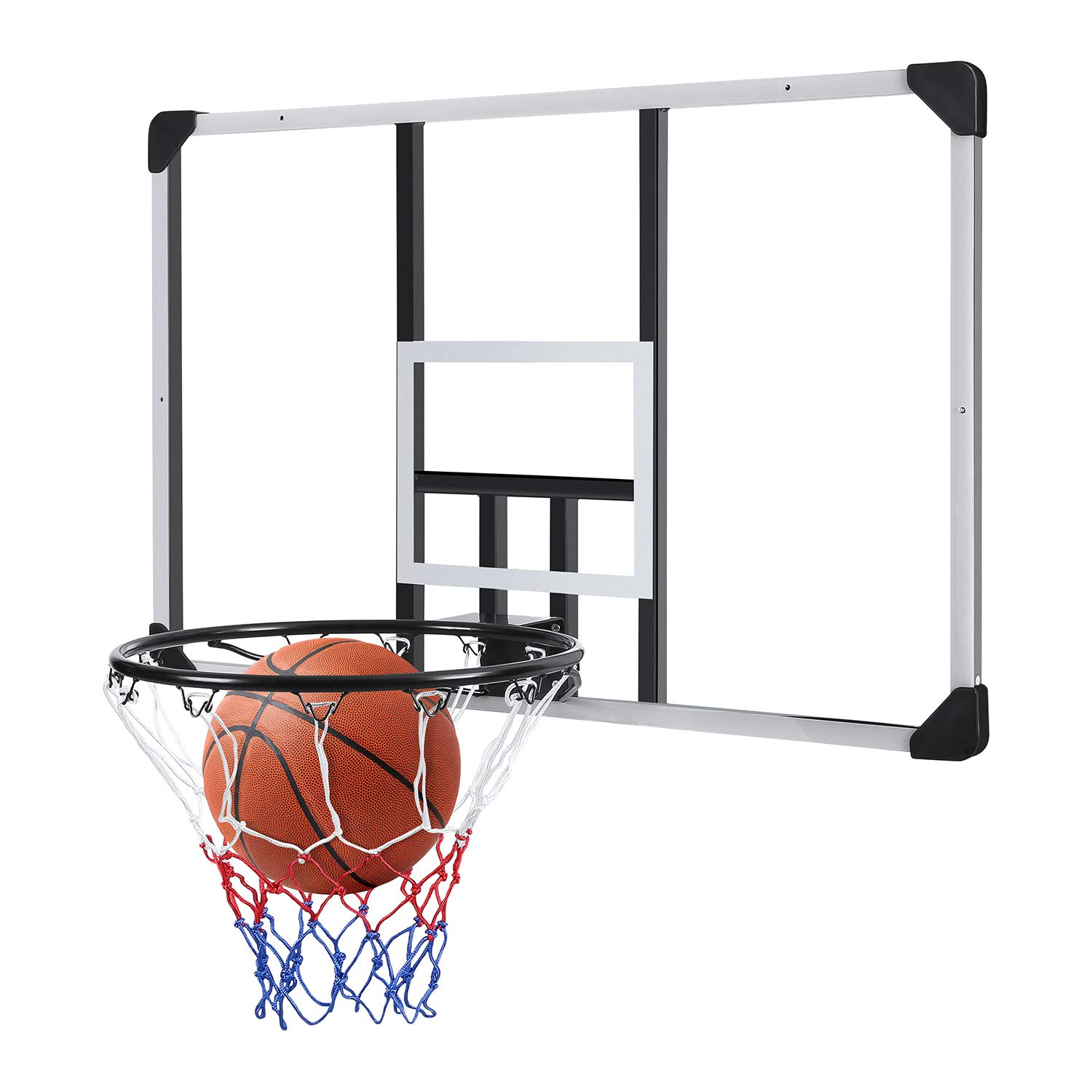Load image into Gallery viewer, 44 Inch Basketball Backboard Wall-Mount Hoops &amp; Goals Rim Combo Kit&amp;Shatterproof Polycarbonate Board&amp;All-Steel Rustproof Frame&amp;for Standard No.7 Balls
