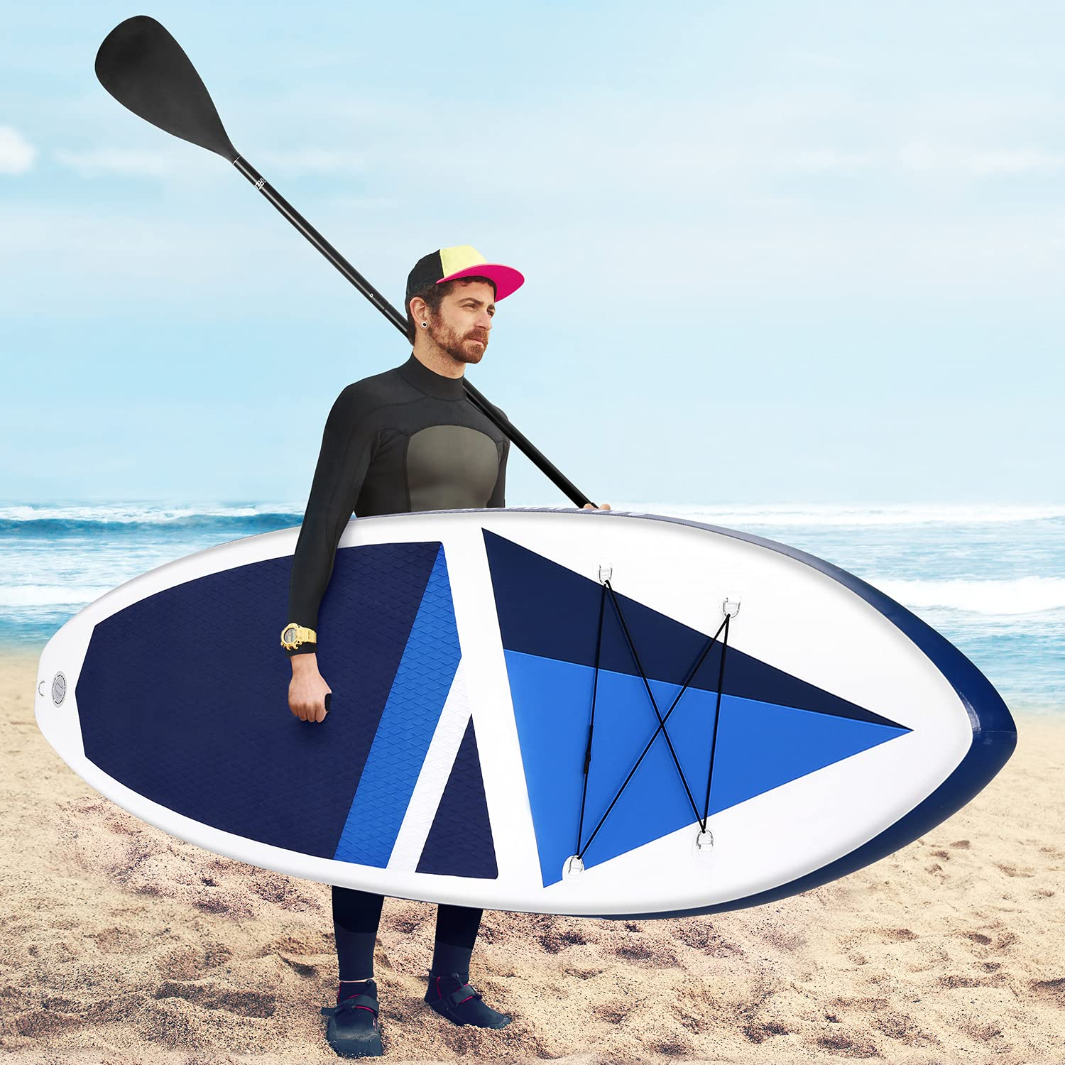 Load image into Gallery viewer, Stand Up Paddle Board Inflatable Paddle Board 10.6&#39; x 32&#39;&#39;x 6&#39;&#39; Extra Wide with SUP Accessories, Non-Slip Deck Perfect for Youth Adults Beginner
