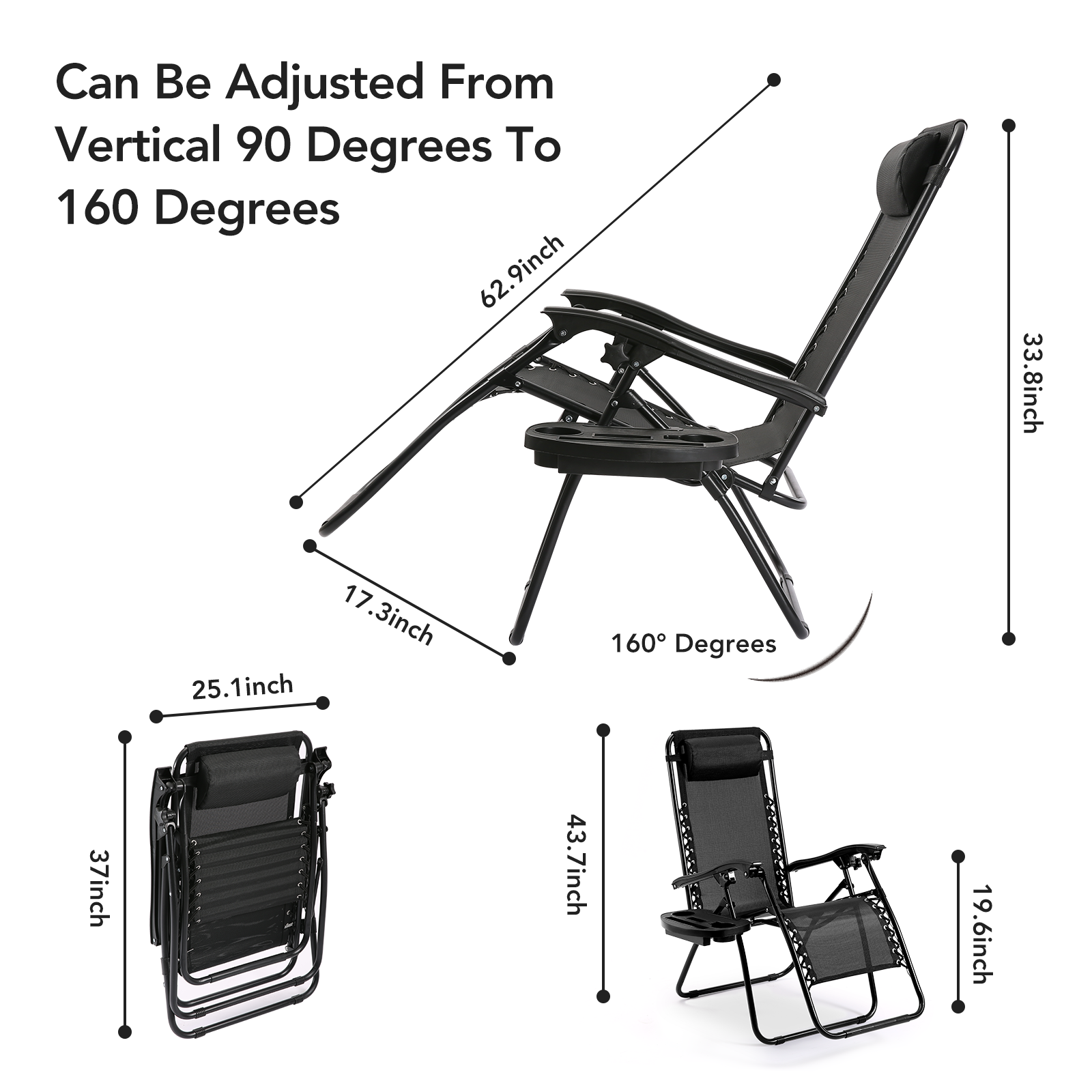 Load image into Gallery viewer, Zero Gravity Chairs Patio Chairs Set of 2 Reclining Beach Chair Adjustable Steel Mesh Zero Gravity Lounge Chair Recliners w/Pillows and Cup Holder Trays for Poolside, Backyard, Beach, Camping
