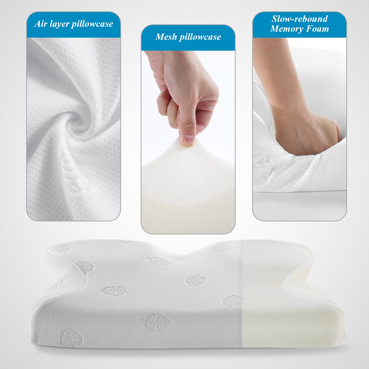 Load image into Gallery viewer, MARNUR Cervical Pillow Contour Memory Foam Orthopedic Pillow for Neck Pain Sleeping for Side Sleeper Back Sleeper Stomach Sleeper
