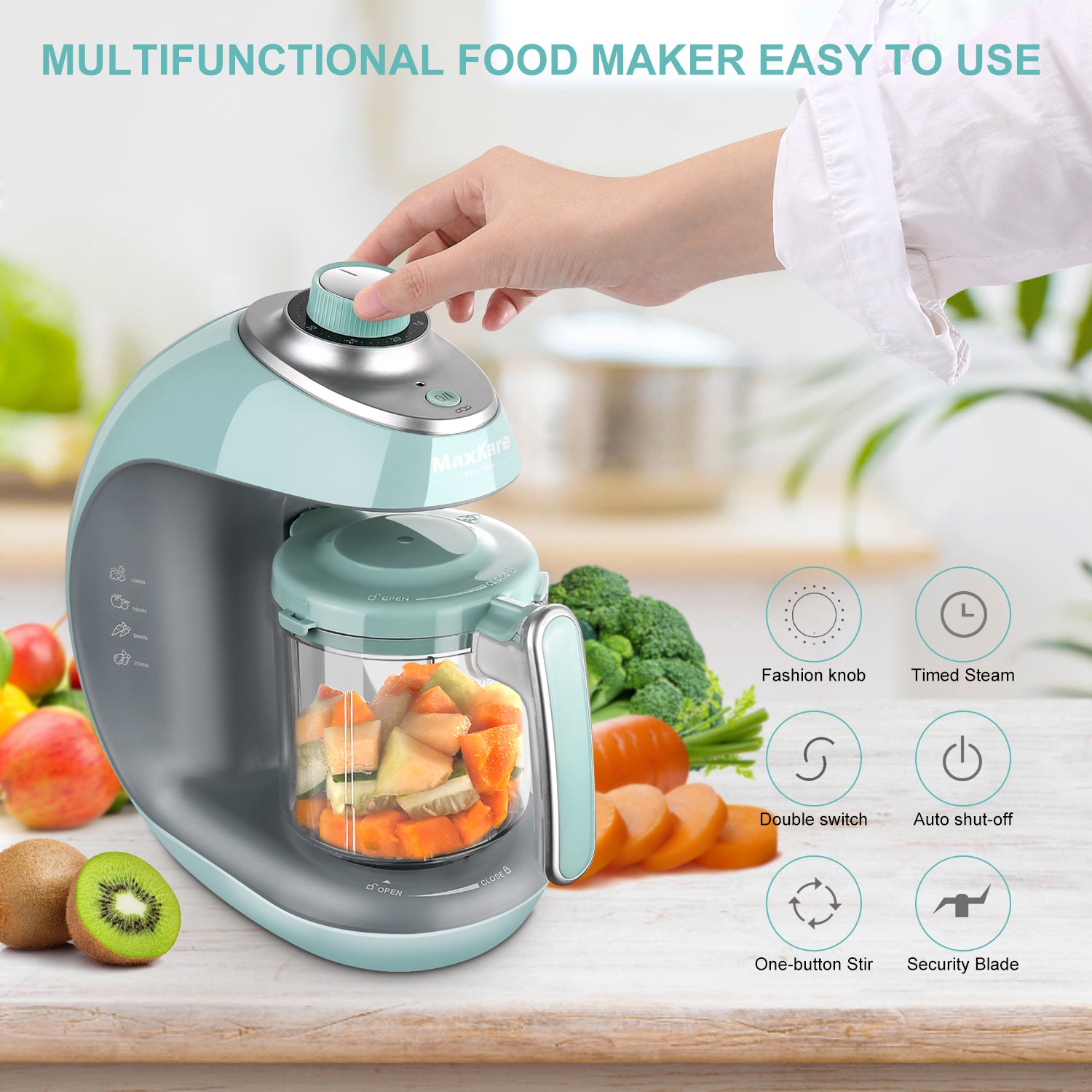 Baby Food Maker Baby Food Processor Blender Grinder Steamer Cooks & Bl –  MARNUR