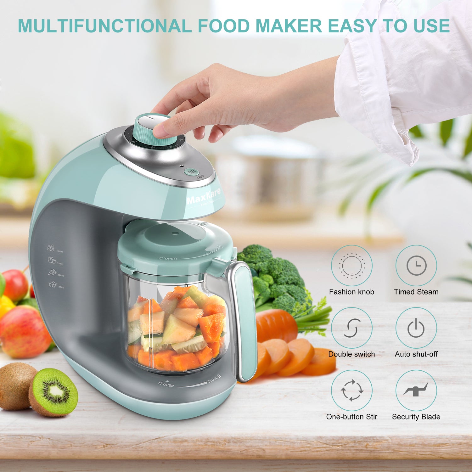 Load image into Gallery viewer, Baby Food Maker Baby Food Processor Blender Grinder Steamer Cooks &amp; Blends Healthy Homemade Baby Food in Minutes
