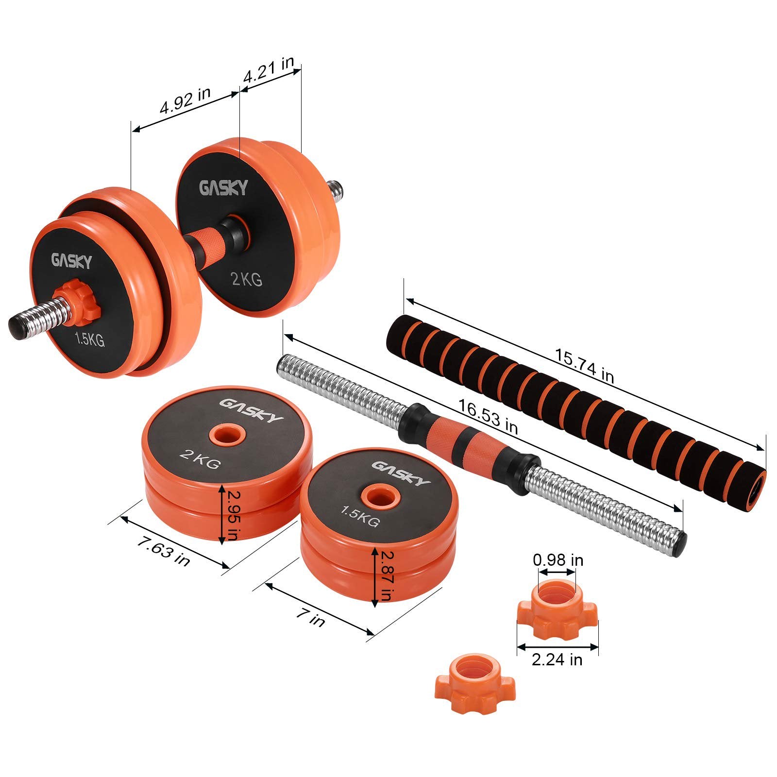 Load image into Gallery viewer, Adjustable Barbell Dumbbell Weights Set 33LB, Non-Slip Solid Basics Exercise Fitness Dumbbells for Home Gym Use
