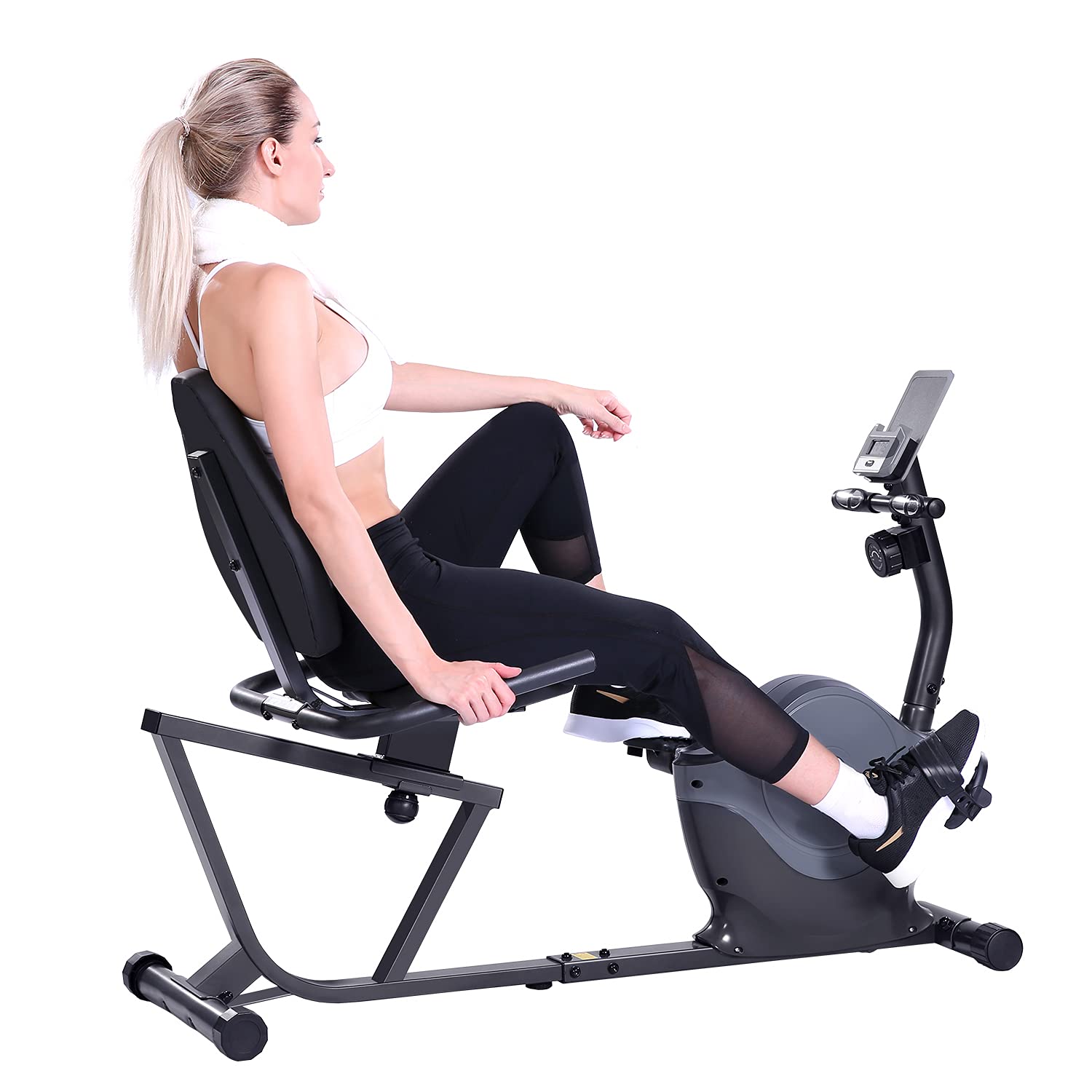 Load image into Gallery viewer, Magnetic Recumbent Exercise Bike for Adults Seniors -Pulse Rate Monitoring, 300 lb Capacity, phone holder and Quick Adjustable Seat- Indoor Magnetic Cycling Fitness Equipment for Home Workout
