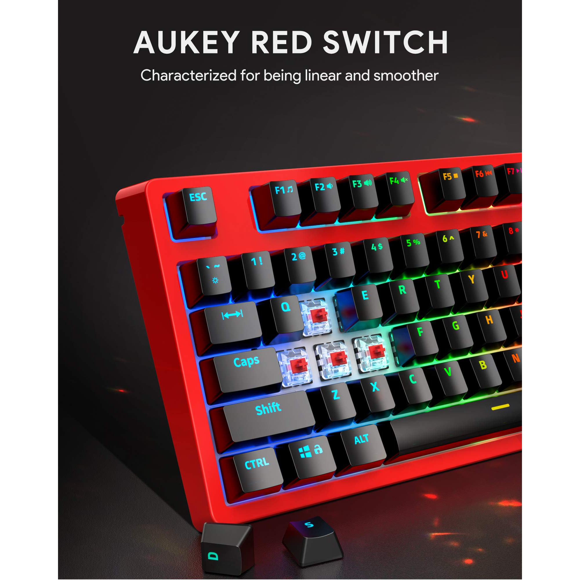 Load image into Gallery viewer, Mechanical Gaming Keyboard 104 Keys Red Switches LED Backlit Light for PC Gamer Computer Compatible with Windows/Mac
