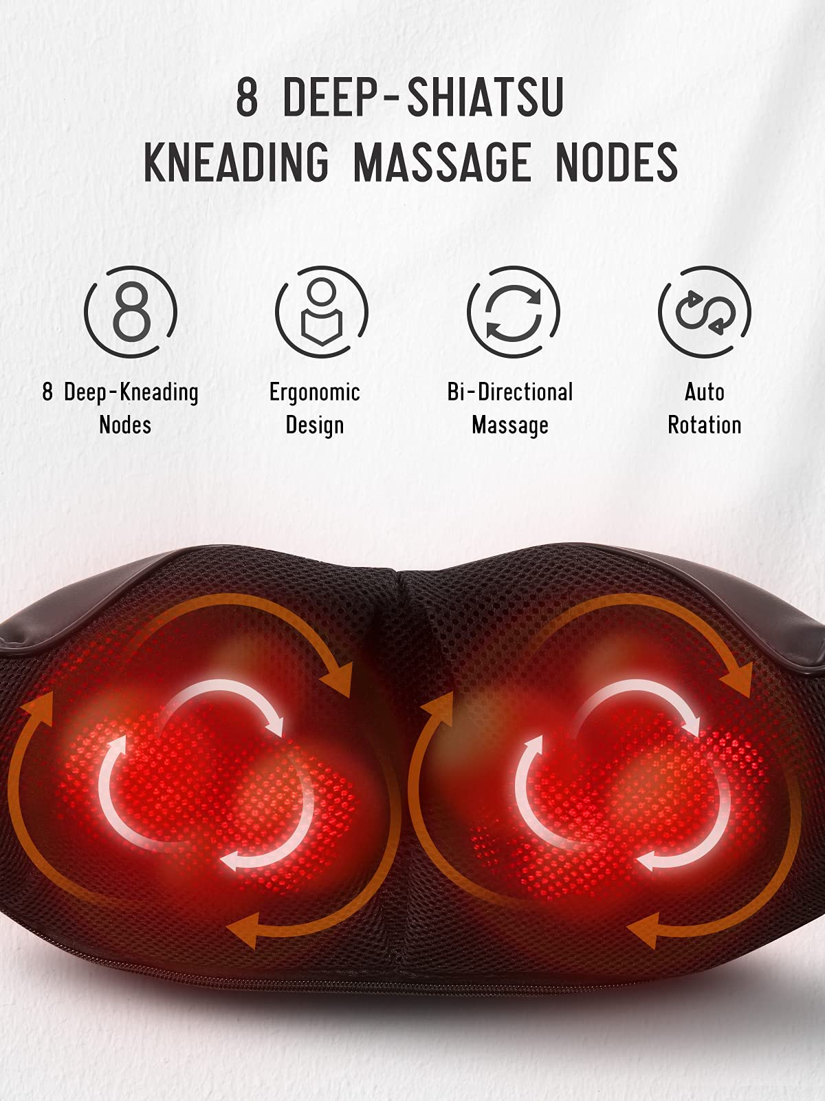 Shiatsu Back and Neck Massager with Heat 3D Deep Kneading Massage