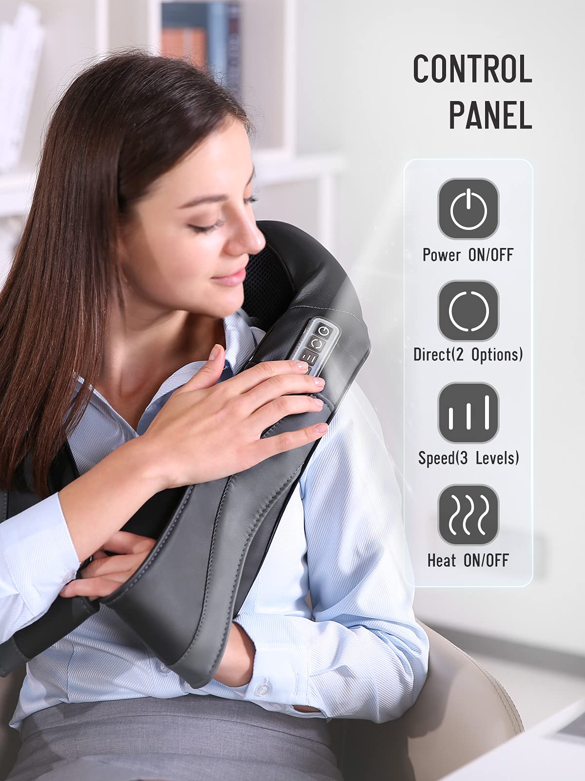 Shiatsu Neck and Back Massager with Heat, Electric Shoulder Massage wi –  MARNUR