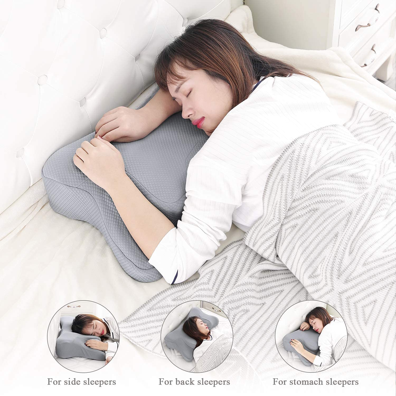 Memory Foam Pillow Cervical Contour Orthopedic Pillow for Neck Stiffne –  MARNUR