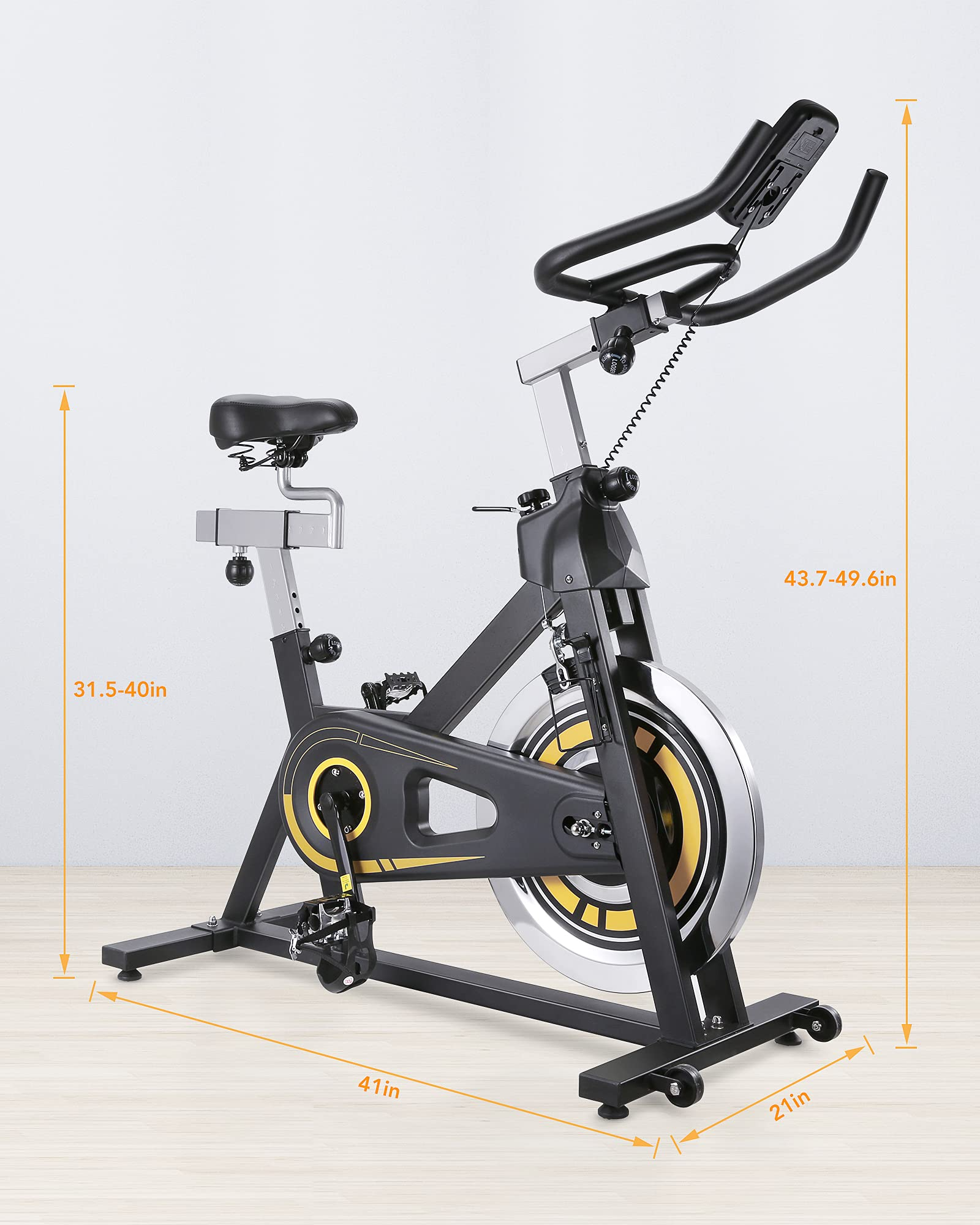 Load image into Gallery viewer, Exercise bike Indoor Cycling Stationary Bike with LCD Monitor, Comfortable Seat Cushion, Dual Felt Resistance and Emergency Braking Systems, for Home Gym Workout Training

