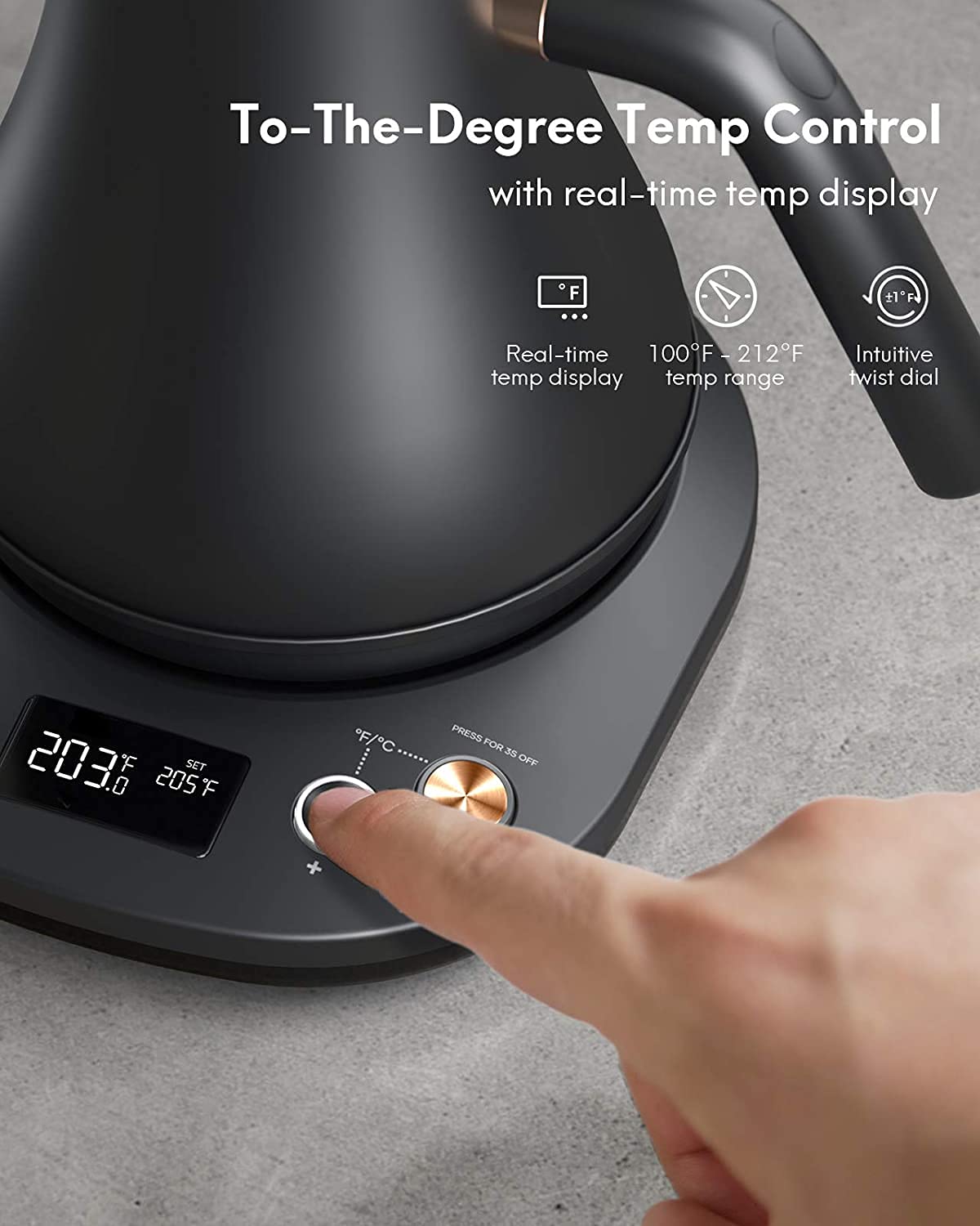 Load image into Gallery viewer, Electric Gooseneck Kettle Temperature Control
