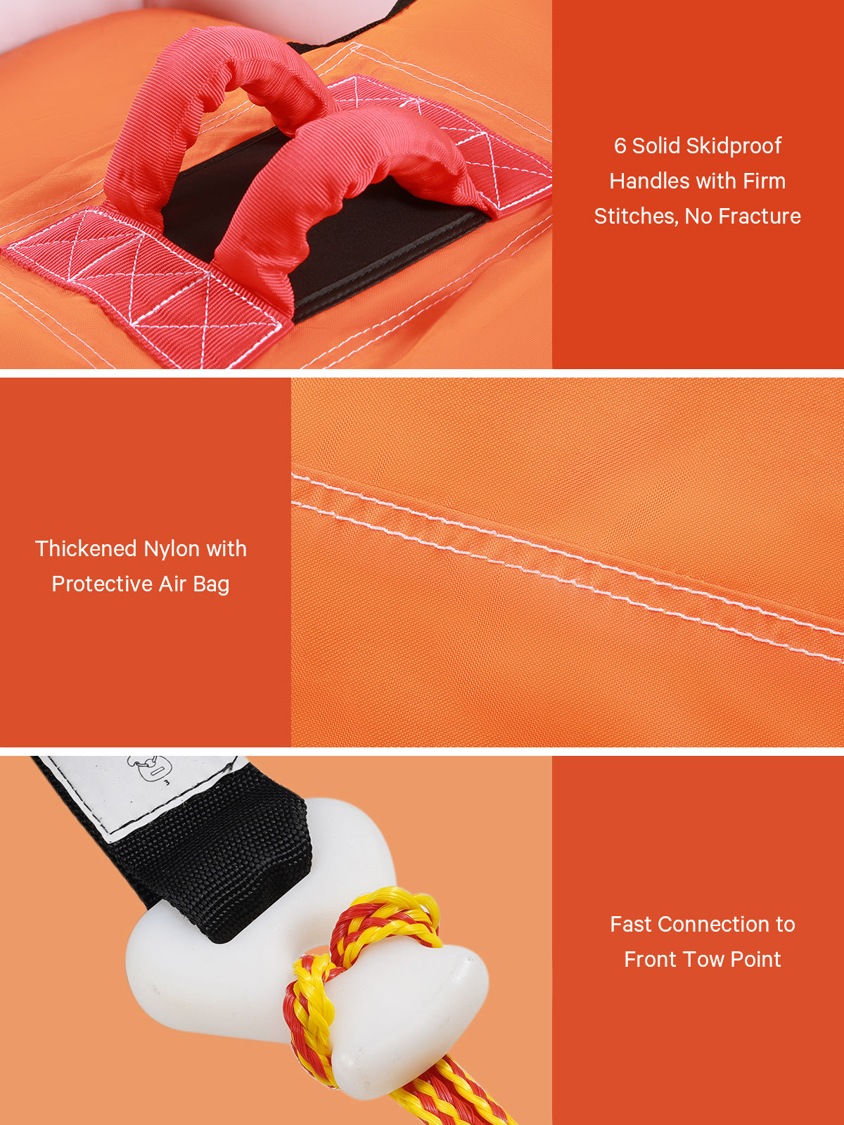 Load image into Gallery viewer, Towable Tube for Boating 2 Rider for Youth &amp; Adult Have Fun in Outdoor - Orange
