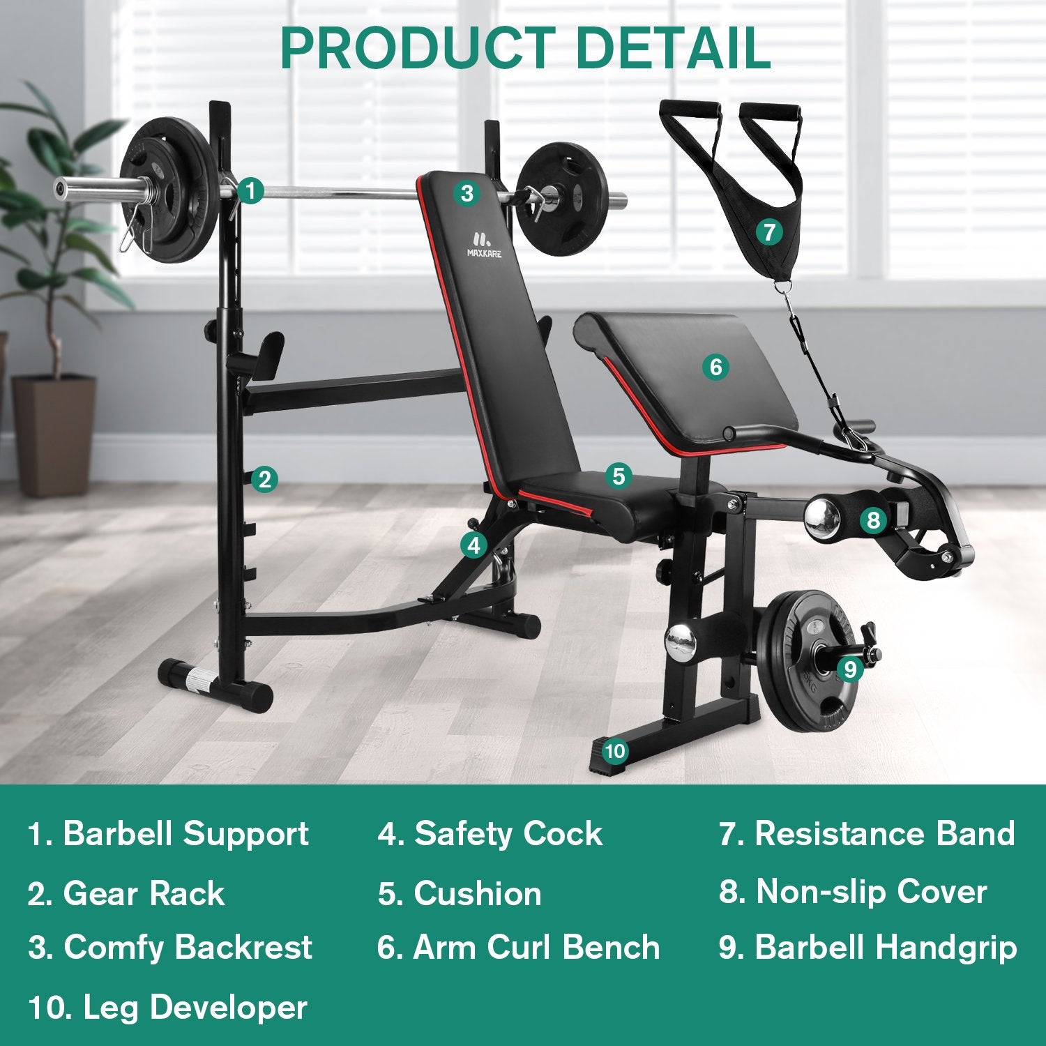 Load image into Gallery viewer, Olympic Weight Bench Adjustable Workout Bench Weight-Lifting Bed Exercise Bench with Squat Rack Leg Extension Preacher Curl Bench for Full Body Workout Strength Training Equipment for Home Gym
