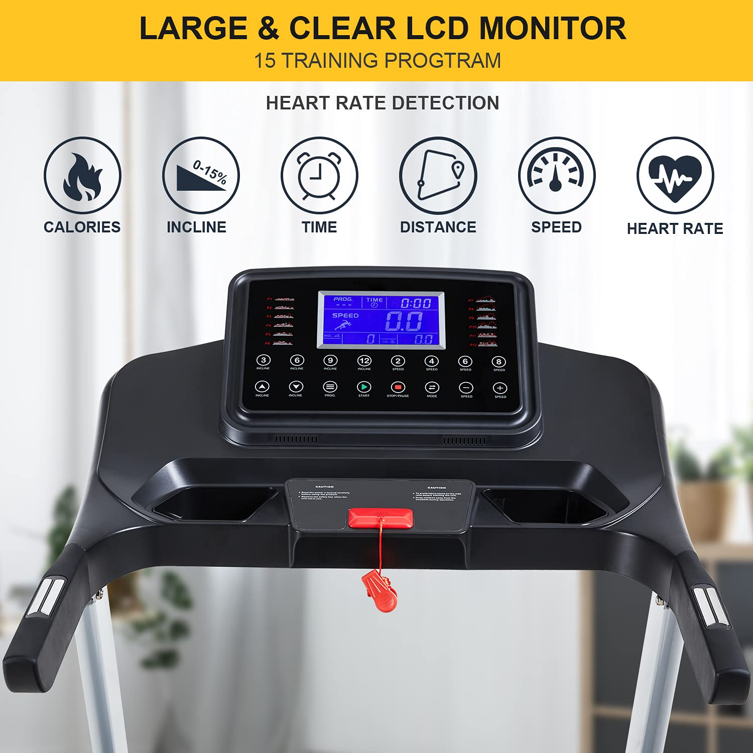 MaxKare Treadmill with 15 Auto Incline 3 HP Electric Folding