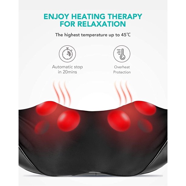 Load image into Gallery viewer, MARNUR Neck and Shoulder Massager, 3D Deep Tissue Kneading Shiatsu Massager with Heat, Black
