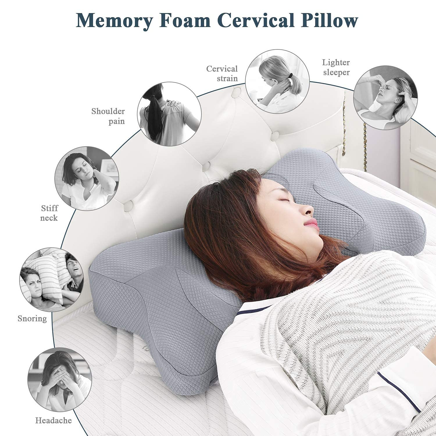 Side Sleeper Cervical Neck Pillow Orthopedic Memory Foam Back