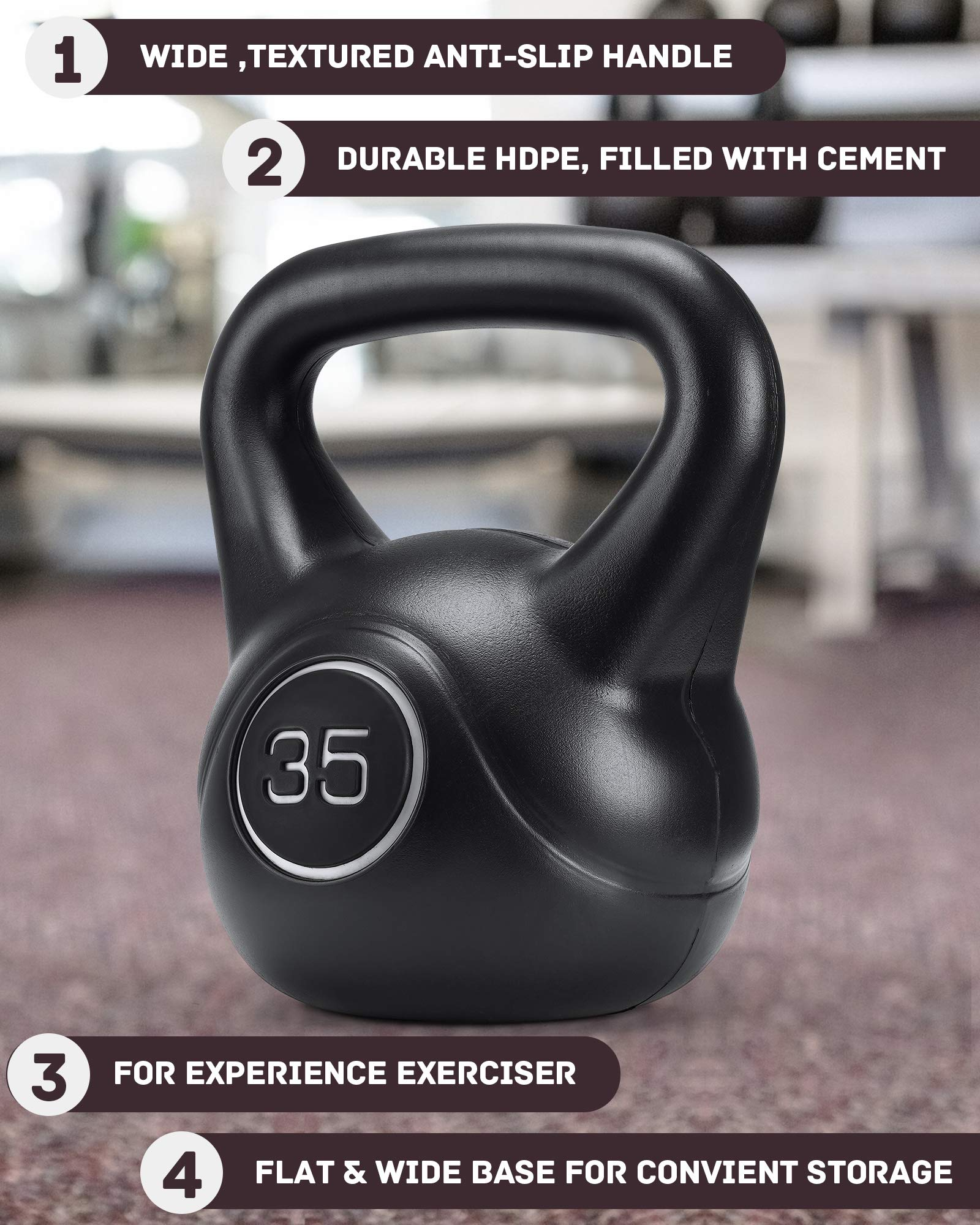 Load image into Gallery viewer, Kettlebell 35LBS with HDPE Handle Workout Equipment Professional core Strength Training Weightlift Fitness Home Gym
