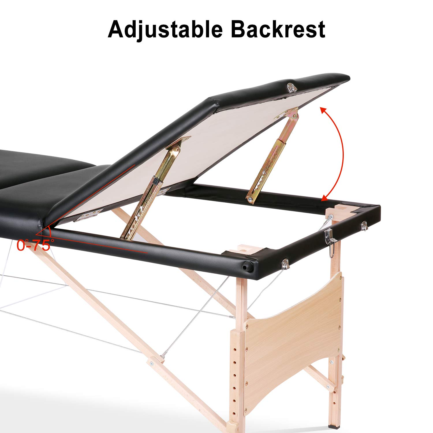 Load image into Gallery viewer, Massage Table Massage Bed Lash Bed Professional Portable Facial Bed SPA Bed Treatment Table 3 Fold Height Adjustable with Carrying Bag(Black)
