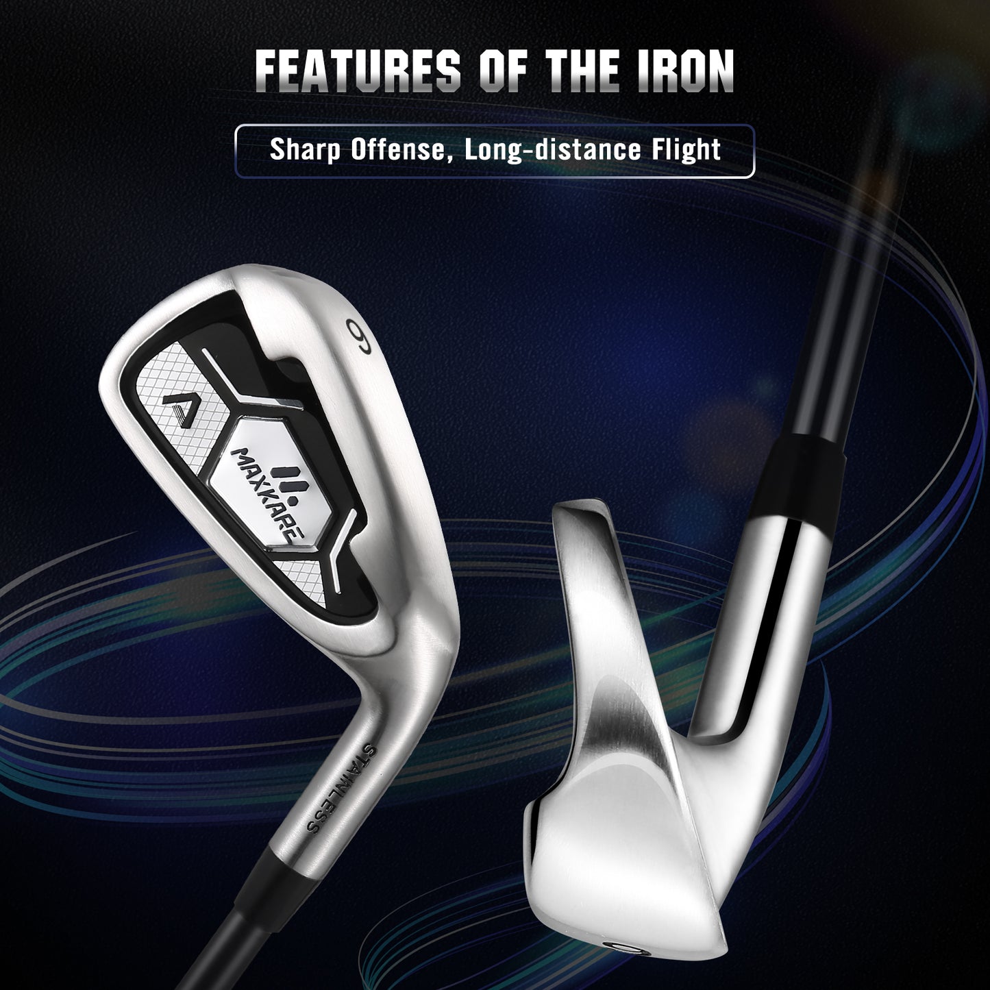 MaxKare Complete Golf Clubs Set Golf Men's Regular 9-Piece Complete Set - Right Hand, Blue