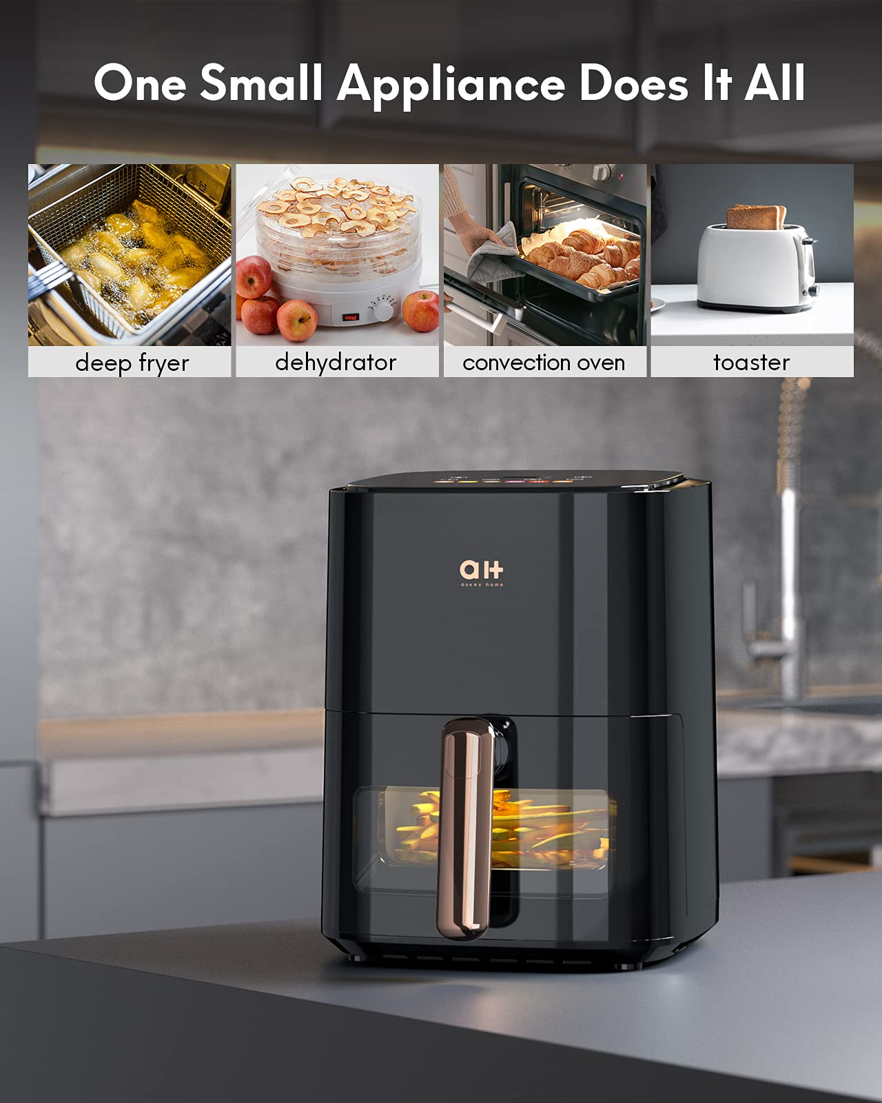 Load image into Gallery viewer, Air Fryer 2.7 Quart, Airfryer Oilless Oven Cooker with 100 Digital Recipes Cookbook, LED Screen
